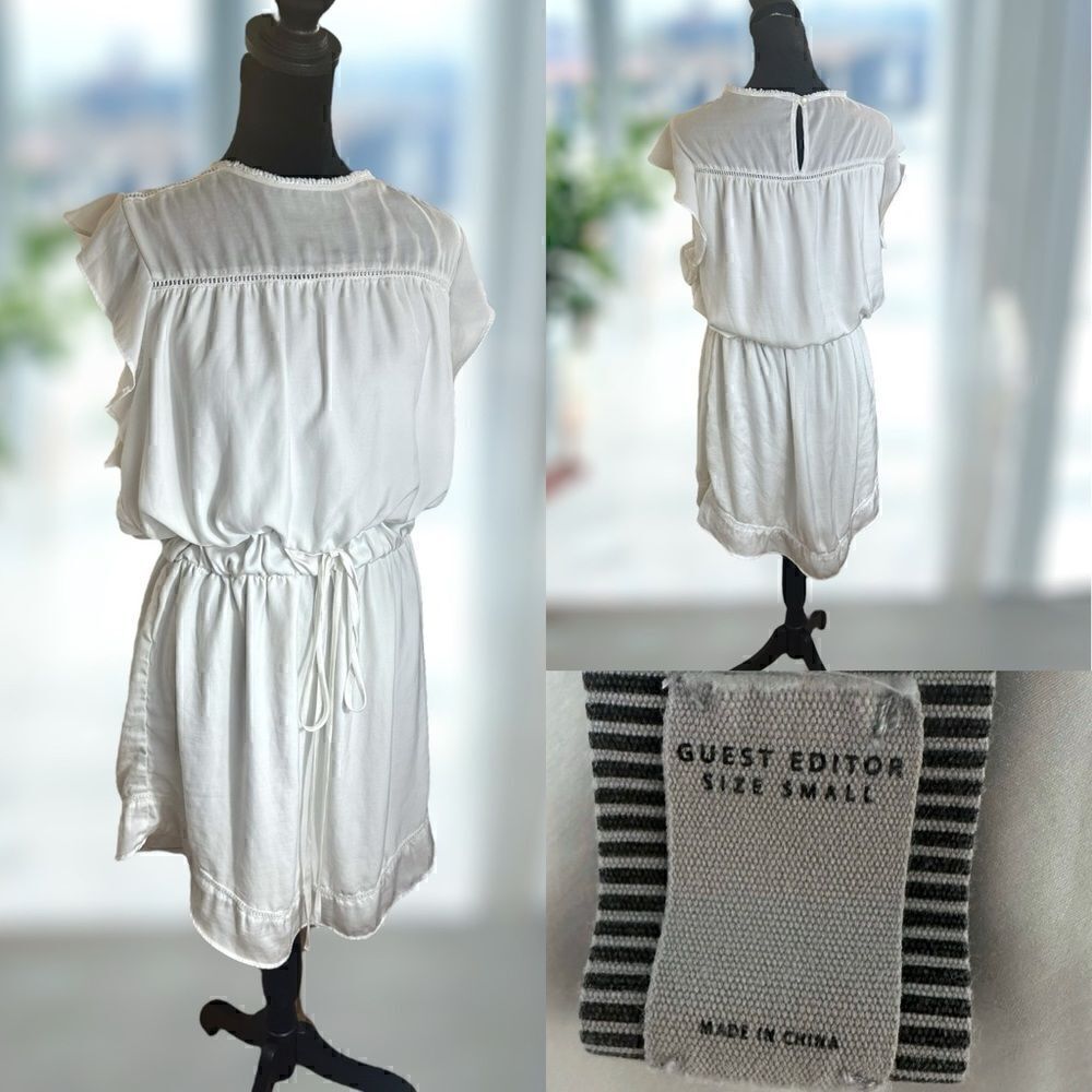 Anthropologie | Guest Editor Flutter Sleeve Tie Waist Dress Size S